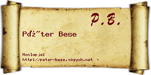 Péter Bese névjegykártya